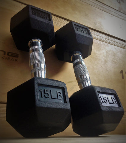 PR Rubber Hex Dumbbell Set (5-50 LB)